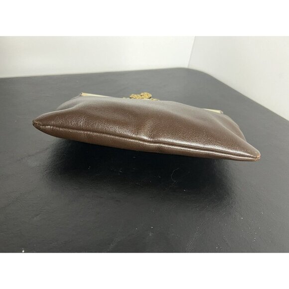 Etra Brown Leather Clutch Shoulder Purse Vintage 1950s - Picture 6 of 16